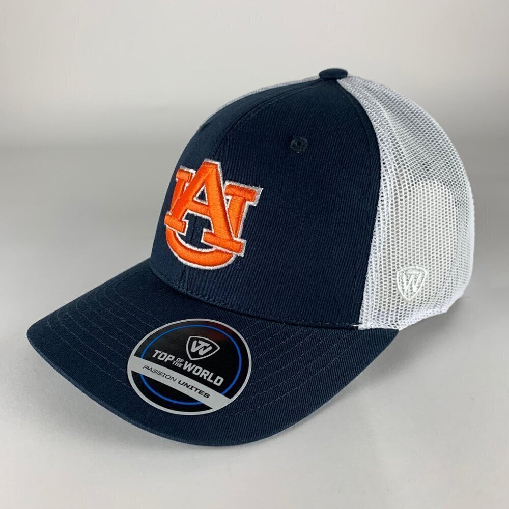 Auburn Tigers NCAA Navy Blue Top of the World Snapback Trucker Hat New
